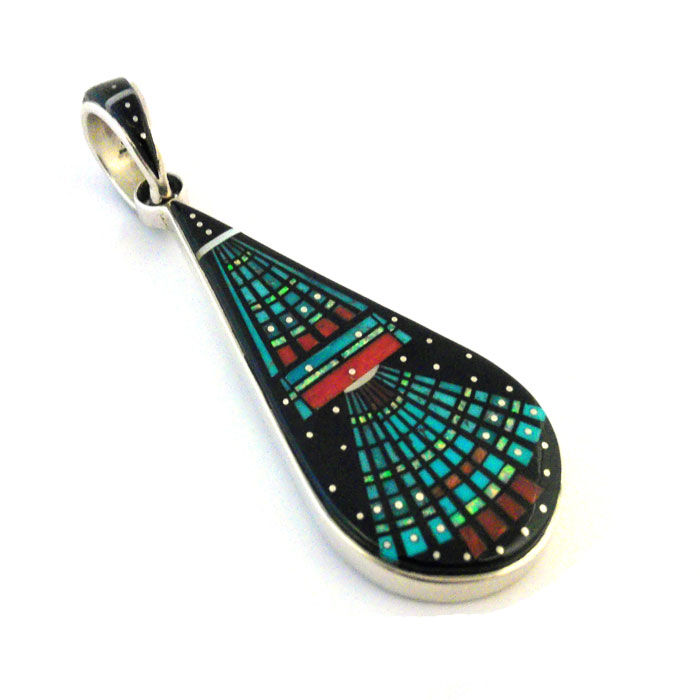 Black Jet Inlay Yei Pendant By Erwin Tsosie #YEI220