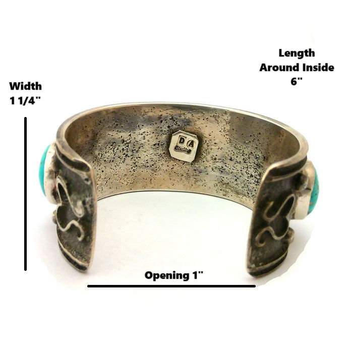 Thumbnail: Big Vintage Navajo Turquoise Cuff #DAV888