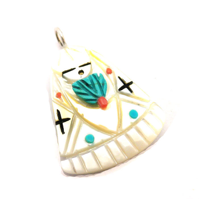 Mother Of Pearl Double Sided Corn Maiden Pendant #VIC492