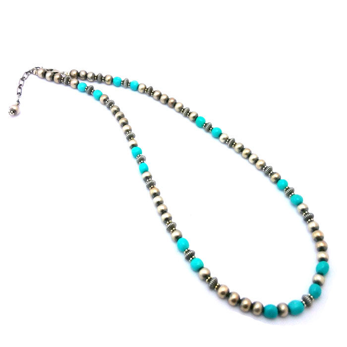 Navajo Pearls & Turquoise Necklace #NPT474