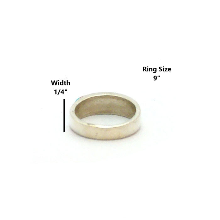 Thumbnail: Navajo Inlay Black Jet & Turquoise Ring #RTI478