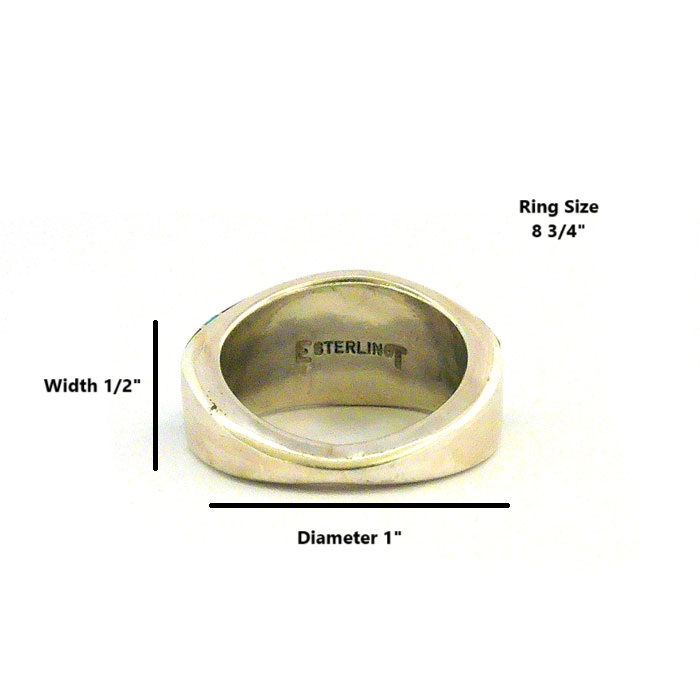 Thumbnail: Black Jet Inlay Yei Ring By Erwin Tsosie #BYE226