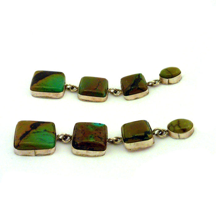 Thumbnail: Nevada Pilot Mountain Turquoise Dangle Earrings #PIL888