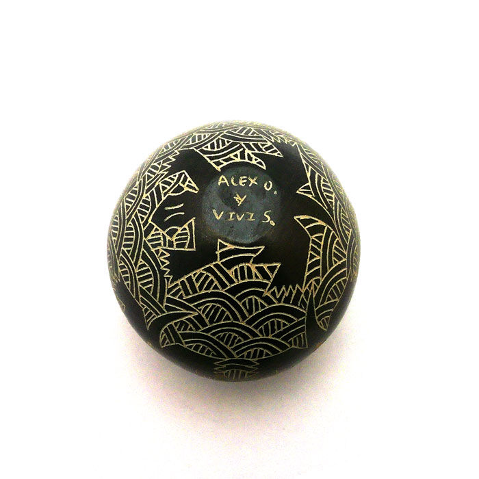 Thumbnail: Black Lizard Tiny Mata Ortiz Pot #LIM127