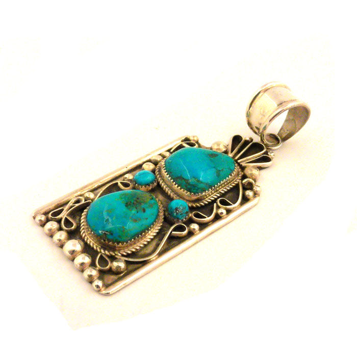 Thumbnail: Kingman Turquoise Pendant By Ray Nez #RKN312