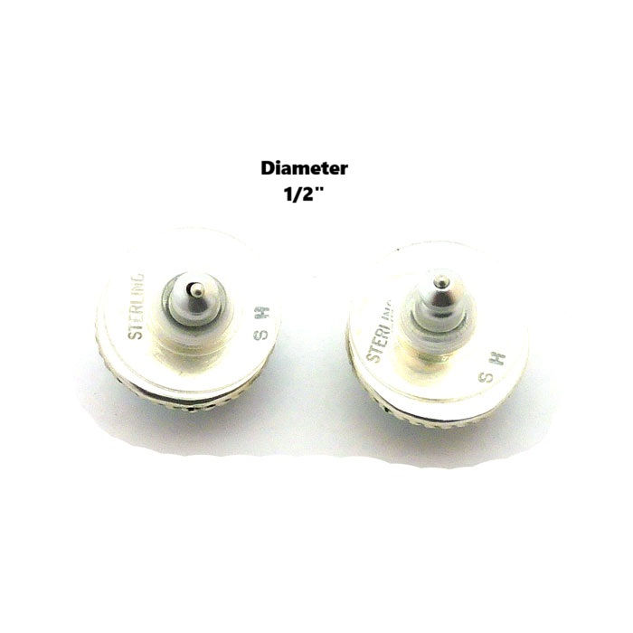 Thumbnail: Round Navajo Turquoise Stud Earrings #MSH112