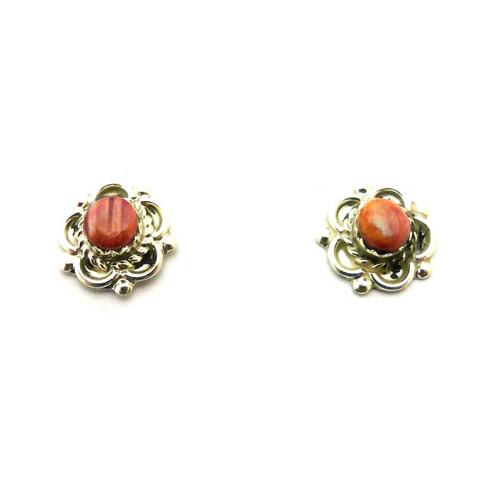 Thumbnail: Spiny Oyster Flower Stud Earrings #PUR068