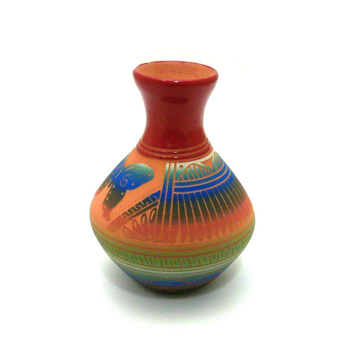Thumbnail: Small Colorful Butterfly Navajo Vase #RBF962