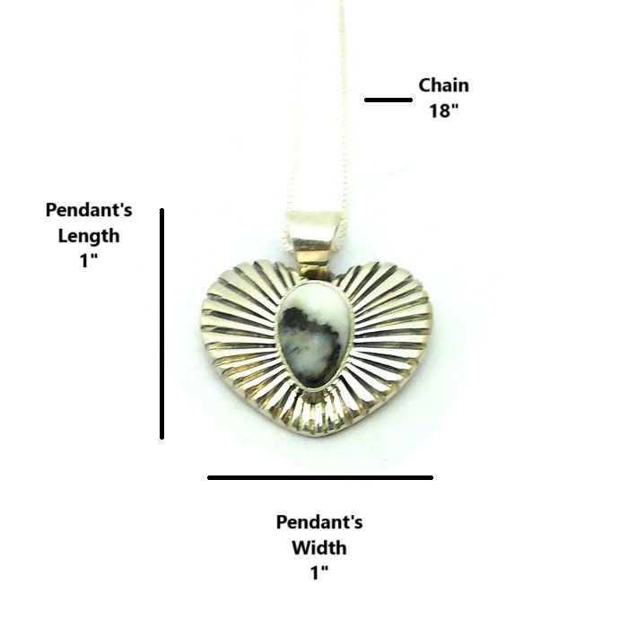 Thumbnail: White Buffalo Turquoise Heart Necklace #LOV615