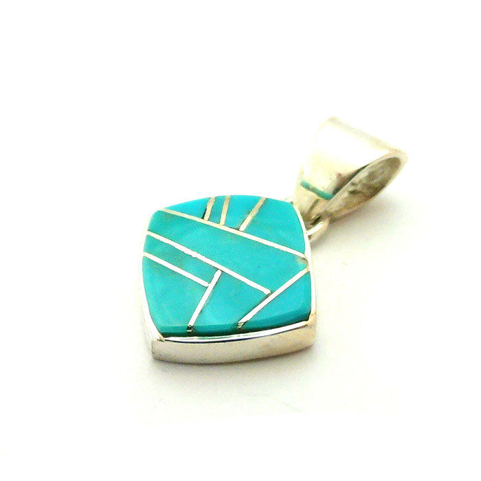 Thumbnail: Sleeping Beauty Turquoise Inlay Pendant #ABL631
