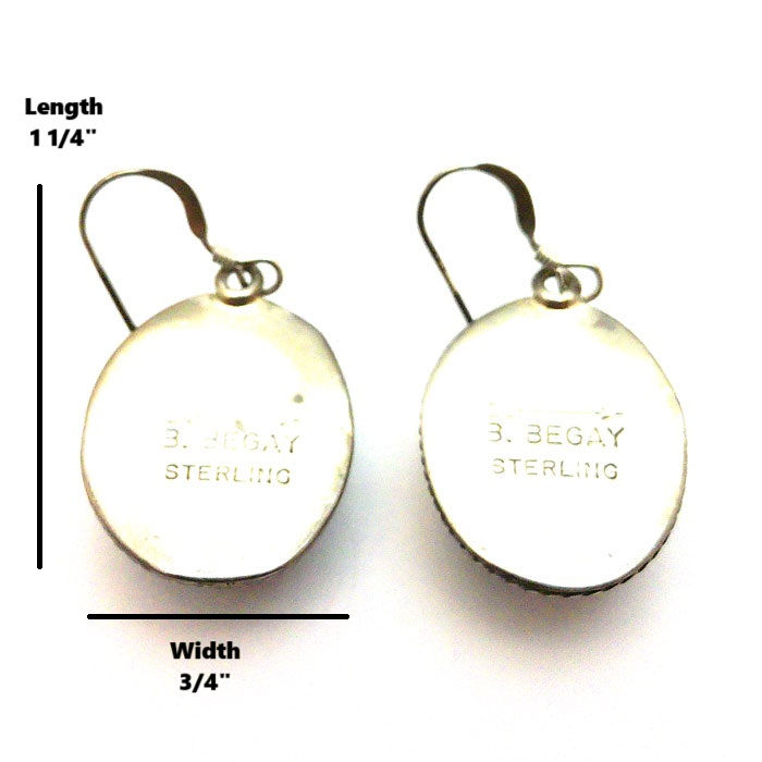 Thumbnail: Black Jet Oval Dangle Earrings #EYE374