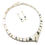 Thumbnail: White Buffalo Turquoise & Black Jet Navajo Inlay Necklace Set #IBT287