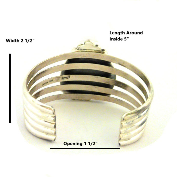 Thumbnail: Spider Web Kingman Turquoise Cuff By Leslie Nez #SWC899