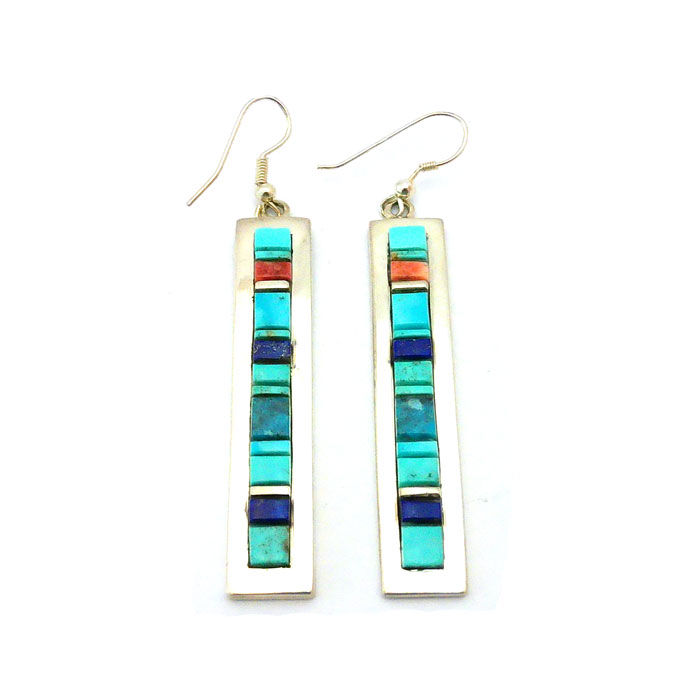 Thumbnail: Patricia Ed Becenti Turquoise Cobblestone Earrings #LON869