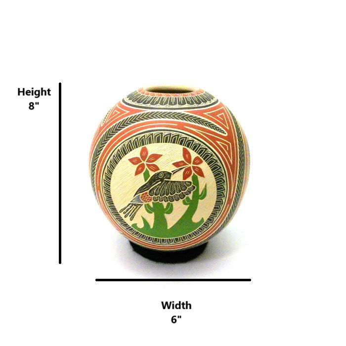 Thumbnail: Mata Ortiz Red Hummingbird Pot #HMR714