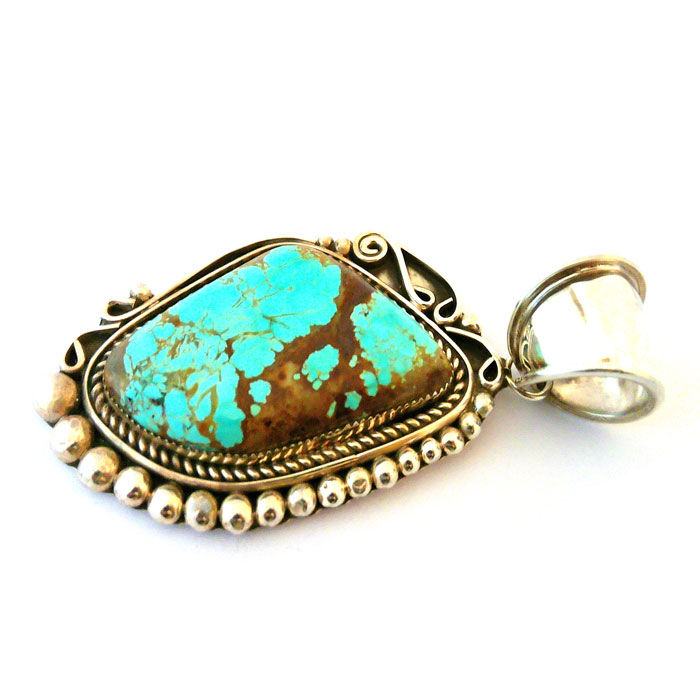 Thumbnail: Turquoise #8 Pendant By Ray Nez #RNP644