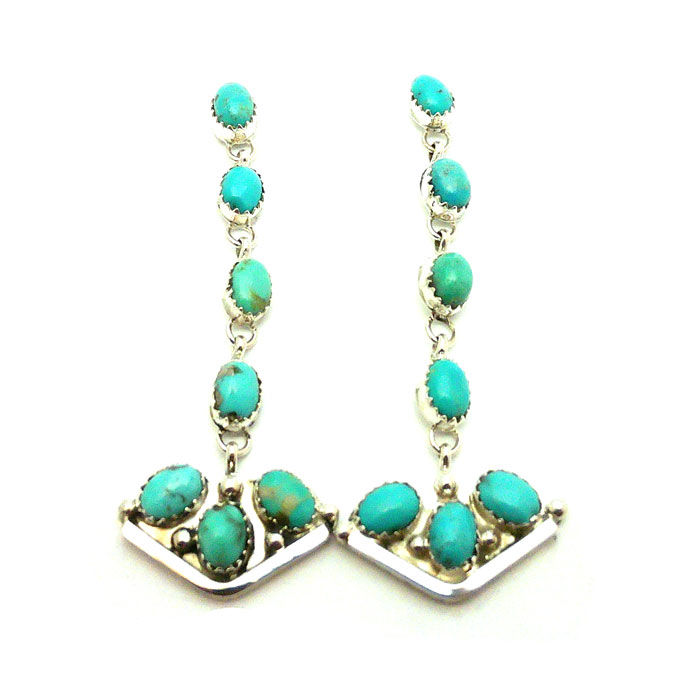 Thumbnail: Turquoise Dangle Earrings #NWB377