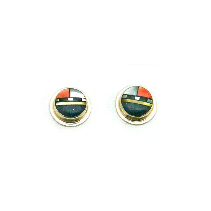 Thumbnail: Delbert Kallestewa Jr.  Inlay Earrings #DKE499