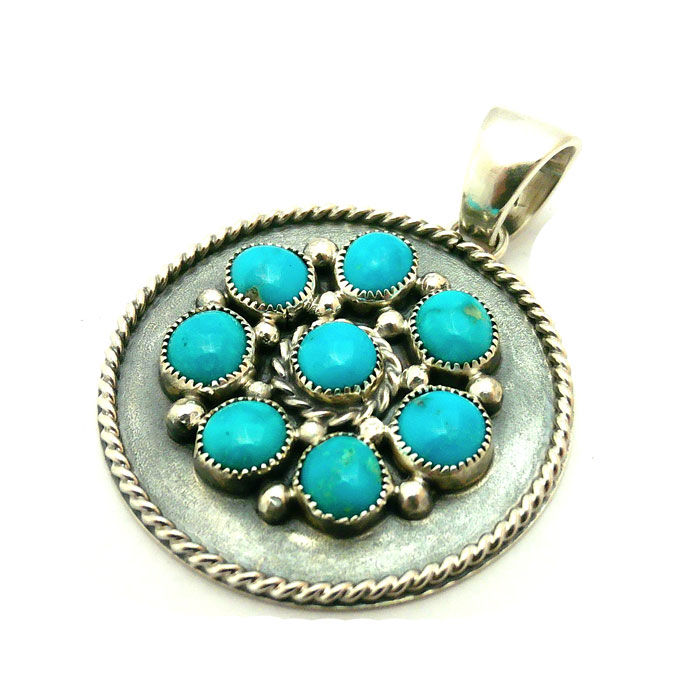 Thumbnail: Turquoise Cluster Pendant #CBX308