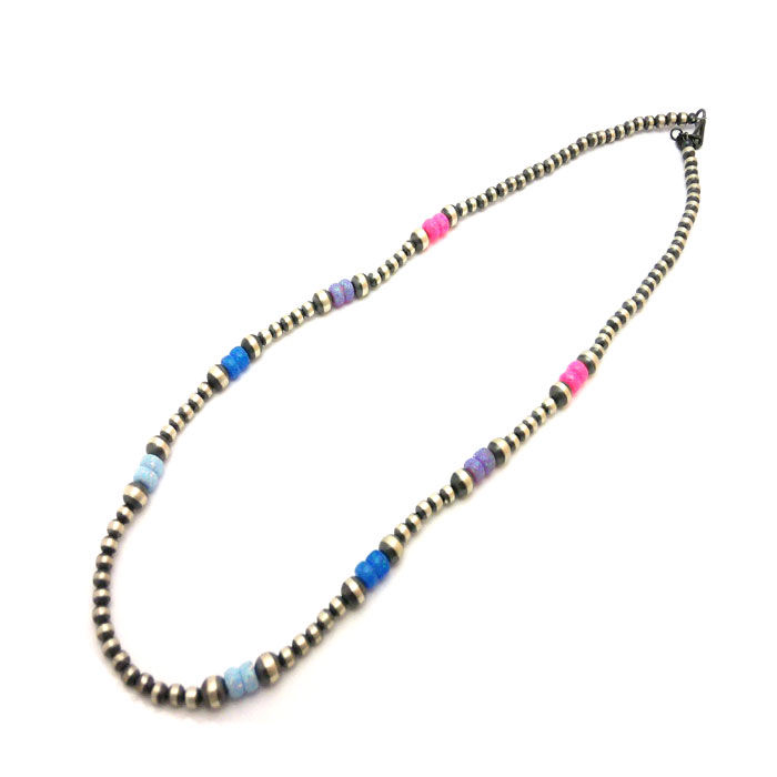 Thumbnail: 20"Navajo Pearls With Fire Opals #NPF219