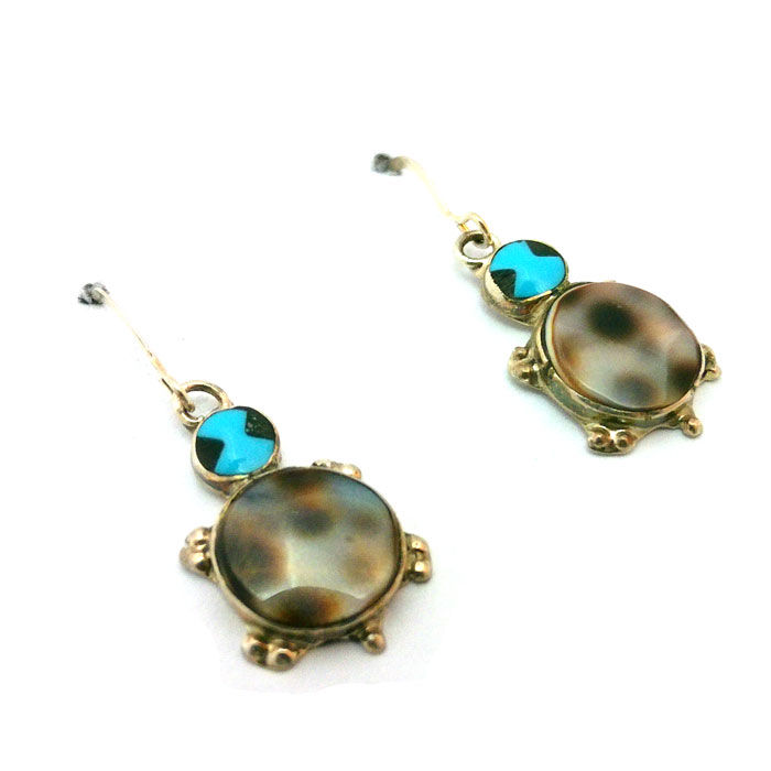 Zuni Turtle Dangle Earrings #TUZ868