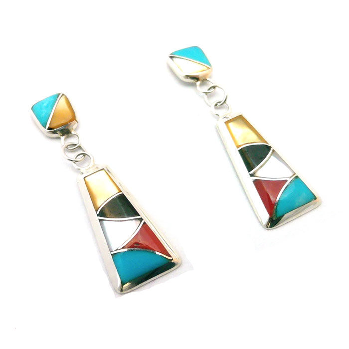 Zuni Colorful Inlay Earrings #STE652