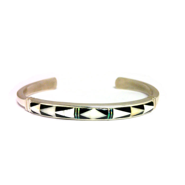 Thumbnail: Inlay White Buffalo Cuff #WBI336