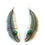 Thumbnail: Sterling Silver Feather Earrings with Royston Turquoise By Billy Long #FSE248