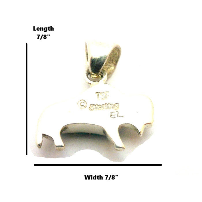 Thumbnail: Tiny Navajo Turquoise Buffalo Inlay Pendant #TTB910