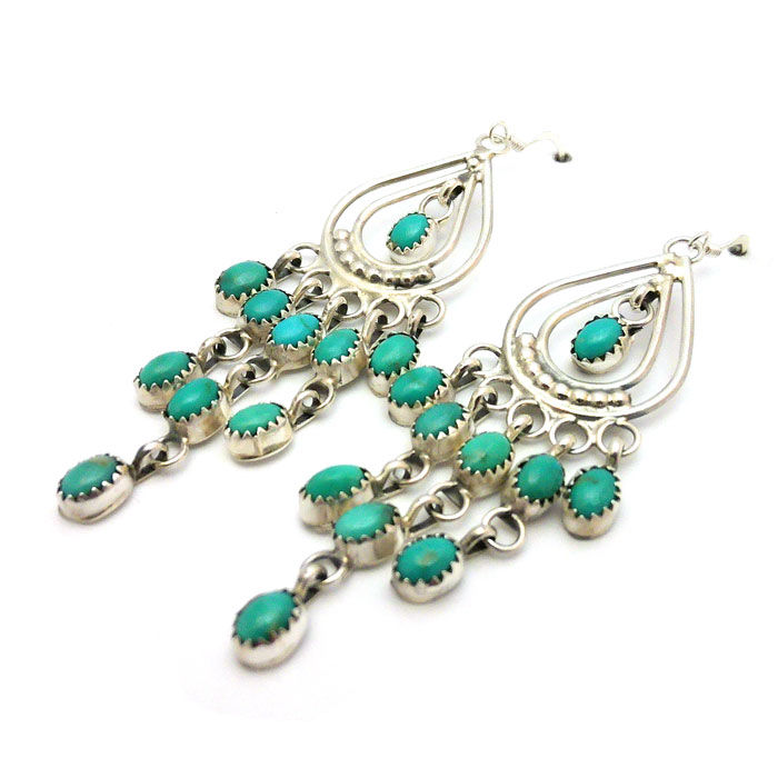 Thumbnail: Turquoise Chandelier Earrings #CHA378