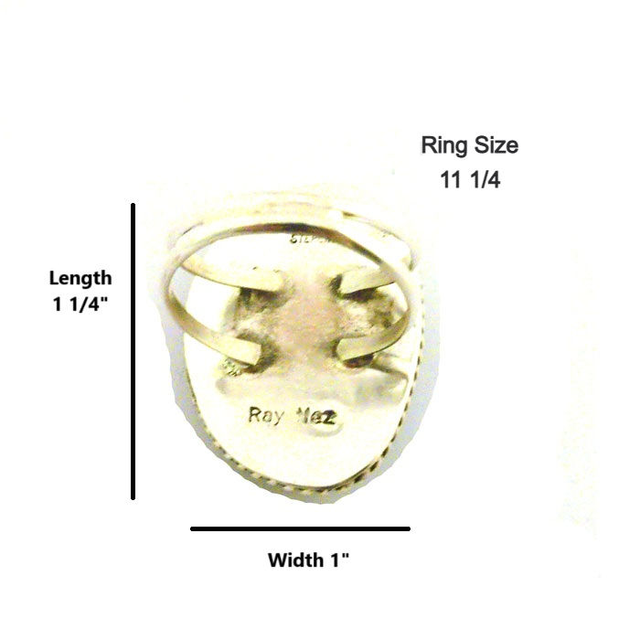 Thumbnail: Kingman Turquoise Ring By Ray Nez #RNR243