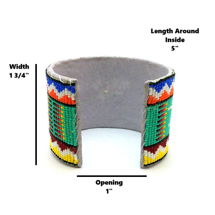 Thumbnail: Navajo Colorful Beaded Cuff #NBC836