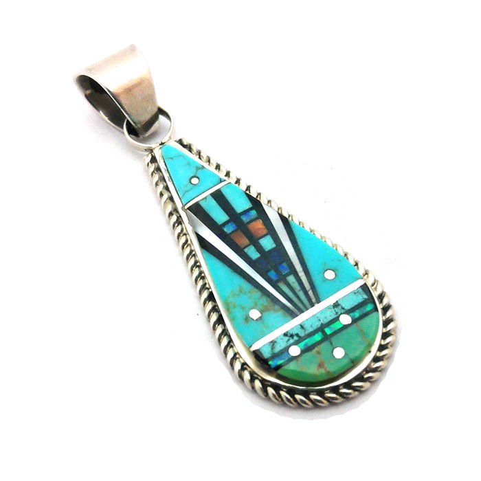 Navajo Cosmic Yei Micro Inlay Pendant #EWR724
