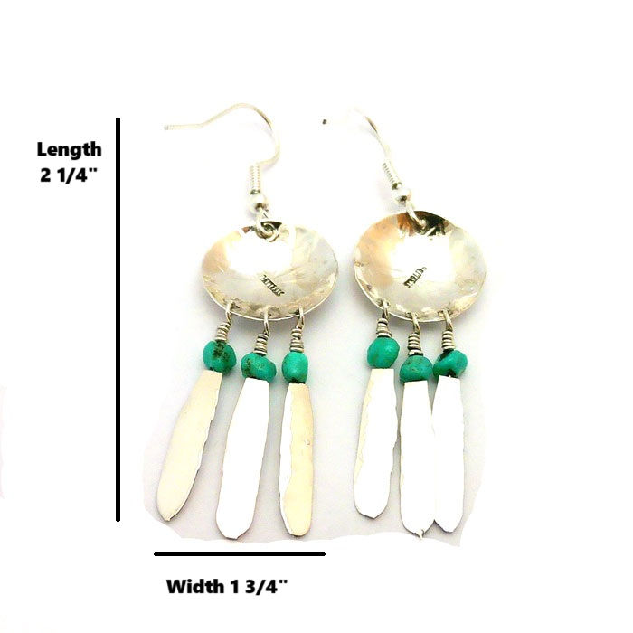 Thumbnail: Medicine shield Turquoise Navajo Earrings #SFE233