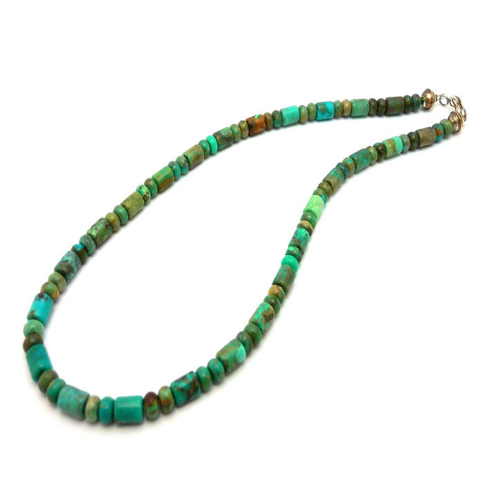 Thumbnail: Navajo Beaded Turquoise Necklace #TUR729