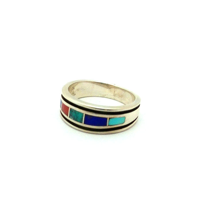 Thumbnail: Navajo Inlay Multistone Ring Band #LST240