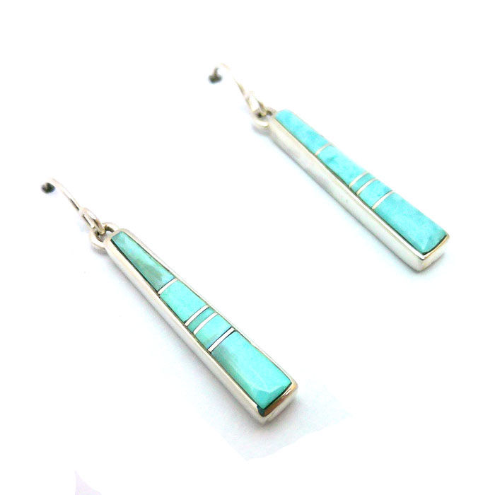 Rick Tolino Turquoise Inlay Dangle Earrings #RIK764