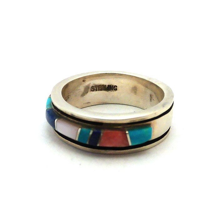 Thumbnail: Colorful Channel Inlay Ring Band #MCR276