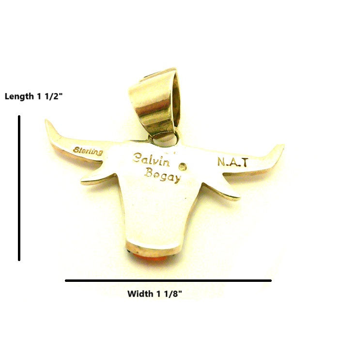 Thumbnail: Inlay Navajo Longhorn Pendant #BHP118