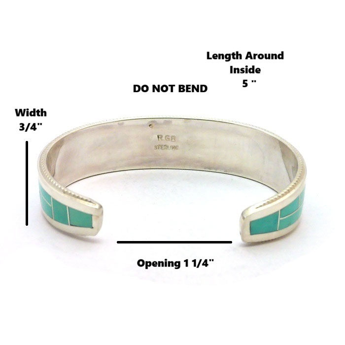 Thumbnail: Zuni Inlay Turquoise Cuff #RGB522