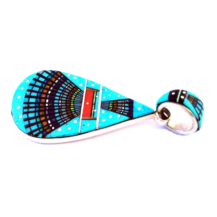 Thumbnail: Inlay Turquoise Yei Pendant by Erwin Tsosie #ERW111