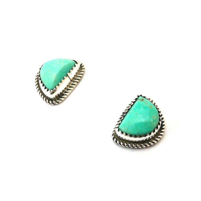Thumbnail: Small Kingman Turquoise Navajo Earrings #KIN573