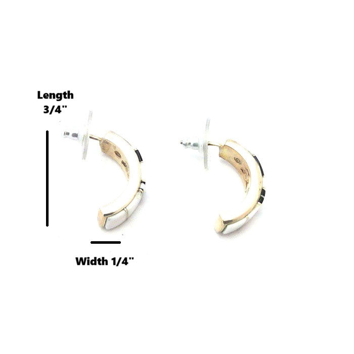 Thumbnail: White Buffalo Turquoise & Black Jet Hoops #VYN814