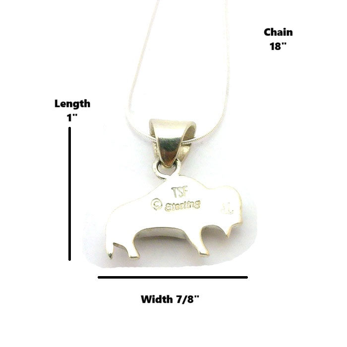 Thumbnail: Turquoise & Lapis Small Buffalo Pendant Necklace #SBF236