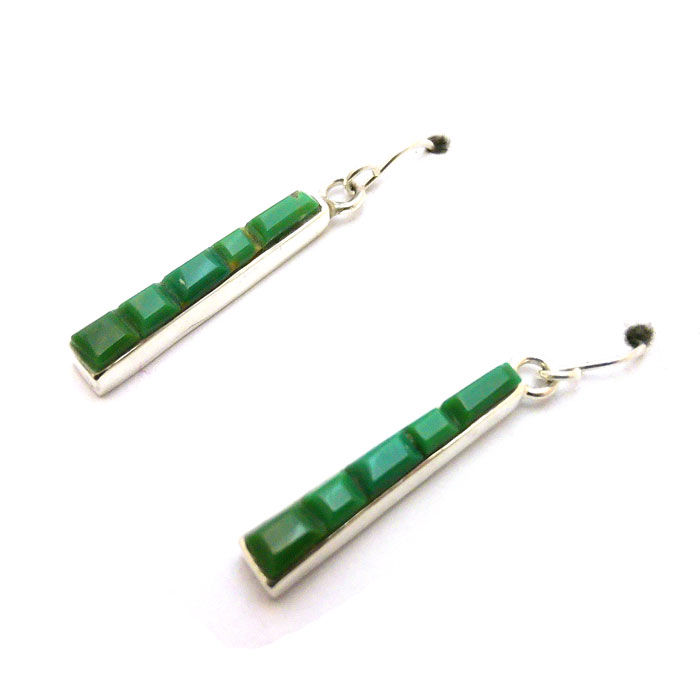 Thumbnail: Sonoran Gold Turquoise Dangle Cobblestone Earrings #RTS578