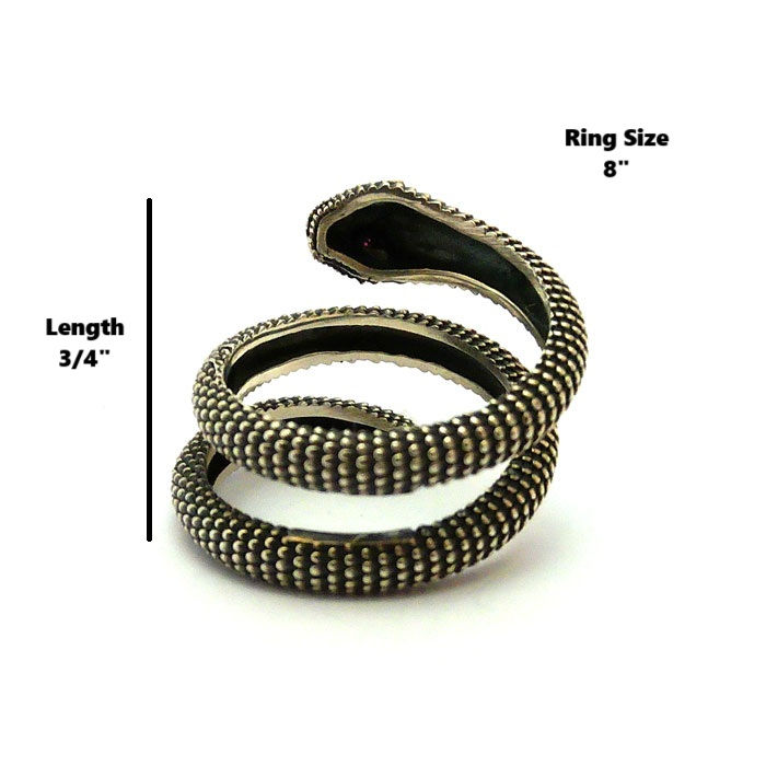 Thumbnail: Navajo Sterling Silver Snake Ring #SNR222