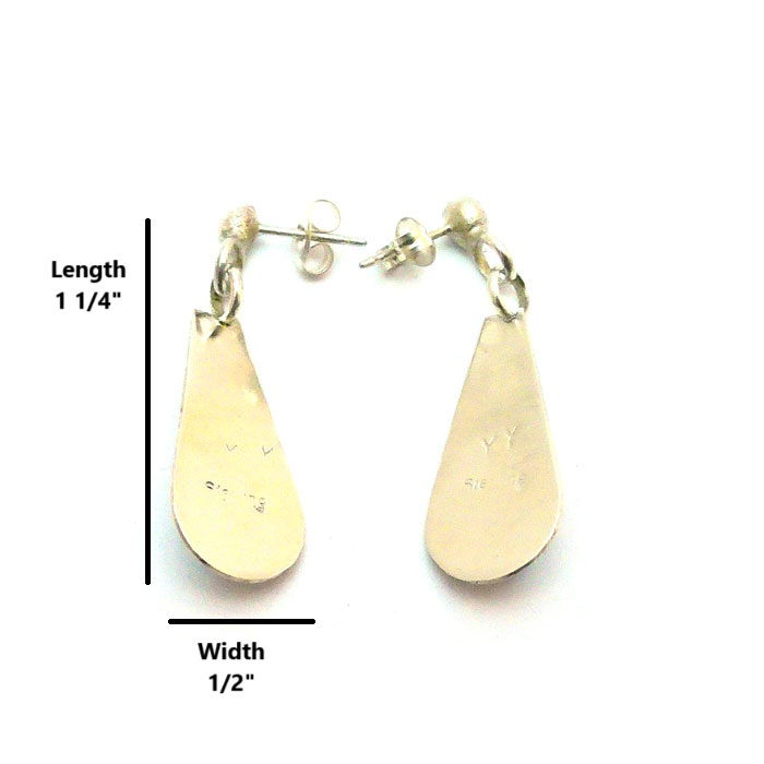 Thumbnail: Red Coral & Turquoise Dangle Earrings By Thelma Yazzie #THE449