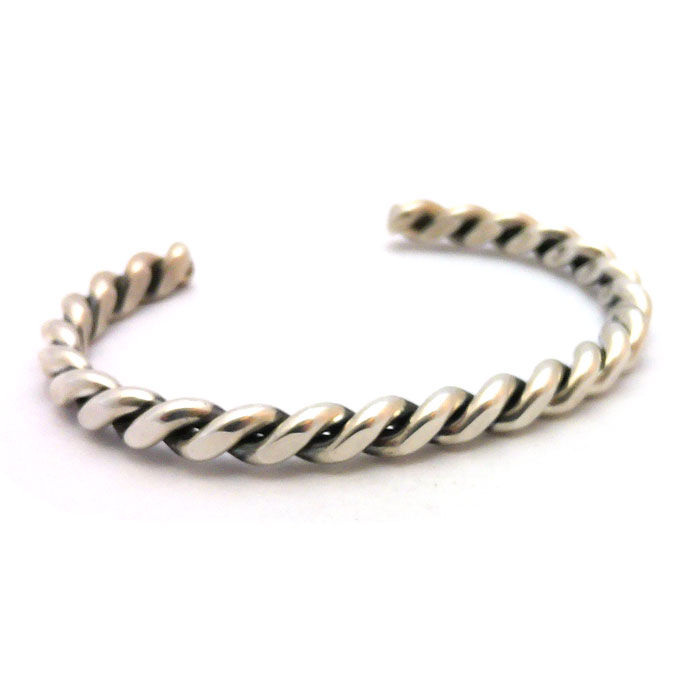 Thumbnail: Navajo Twisted Sterling Silver Cuff #TRC940