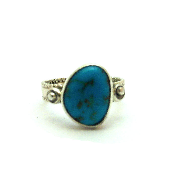 Thumbnail: Kingman Turquoise Navajo Ring #KIN605