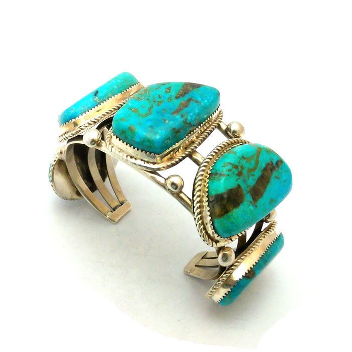 Thumbnail: Big Navajo Turquoise Cuff By Ray Nez #RNE833